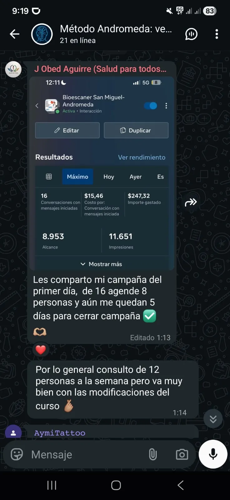 Testimonio de un alumno